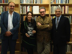 Andrea Raos, Jennifer Scappettone, Antonio Riccardi, Slivo Marchetti presenting Locomotrix.