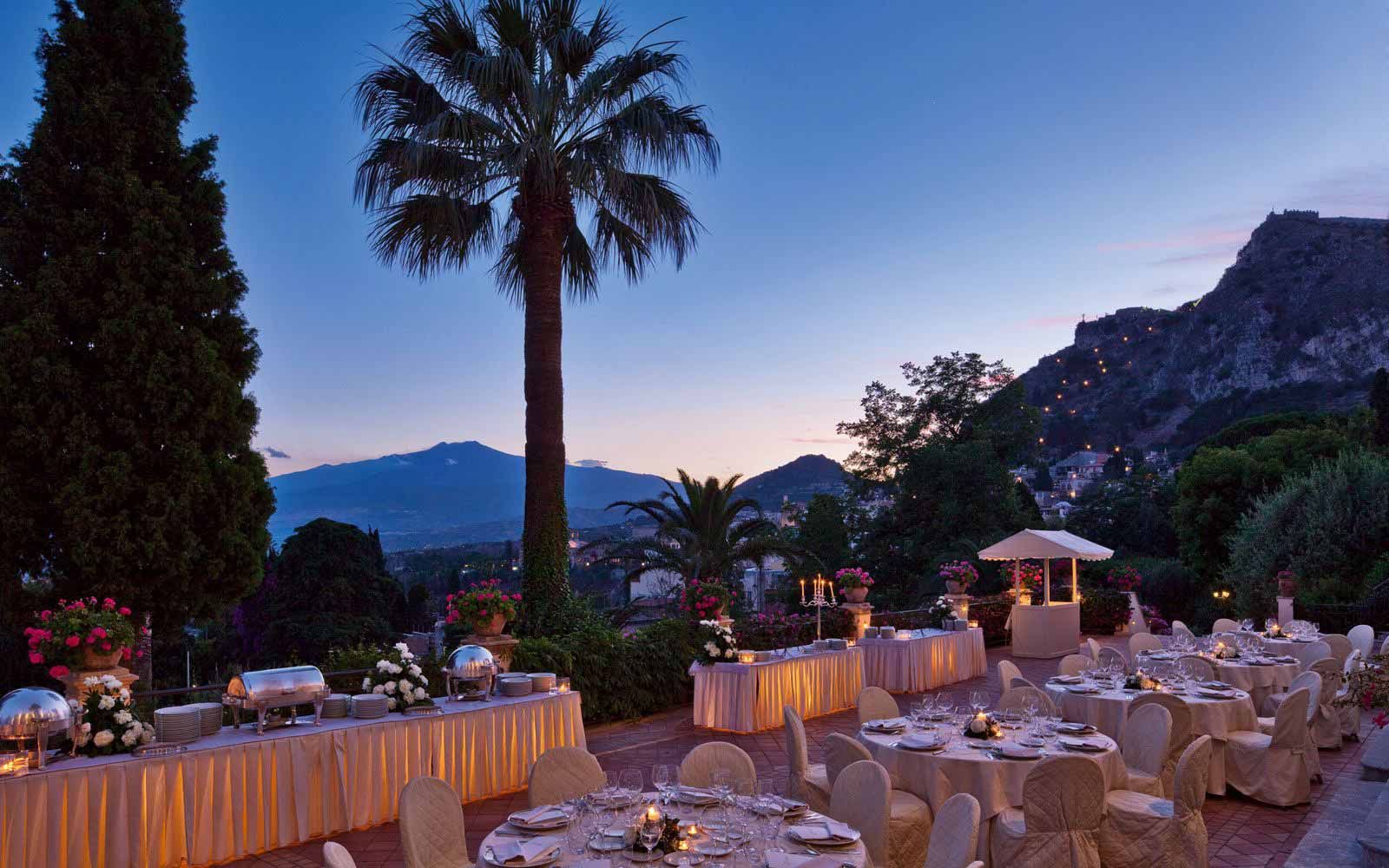 Terrace restaurant at Grand Hotel Timeo