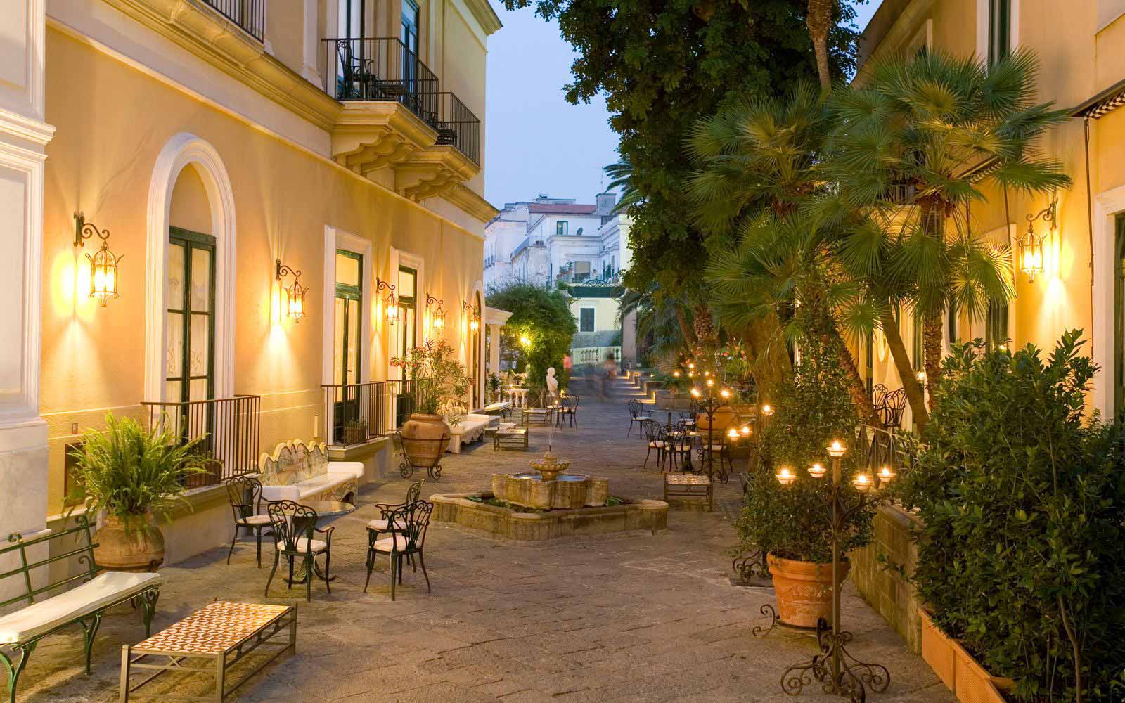 Bucolic patio at Hotel Bellevue Syrene