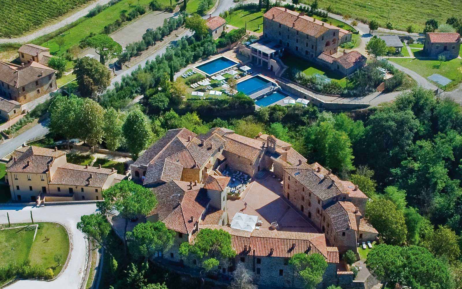 Aerial View of Castel Monastero Tuscan Resort & Spa