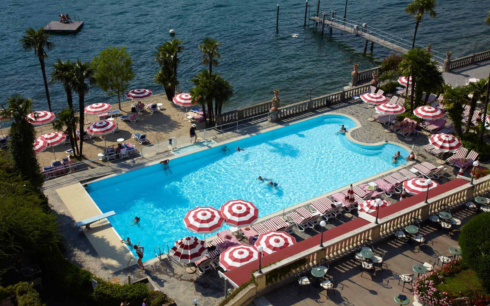 Swimming pool overlooking Lake Como at Grand Hotel Villa Serbelloni